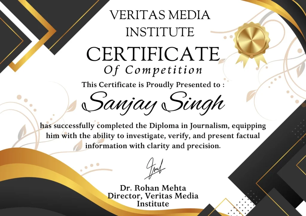 Sanjay Singh Diploma in Journalism