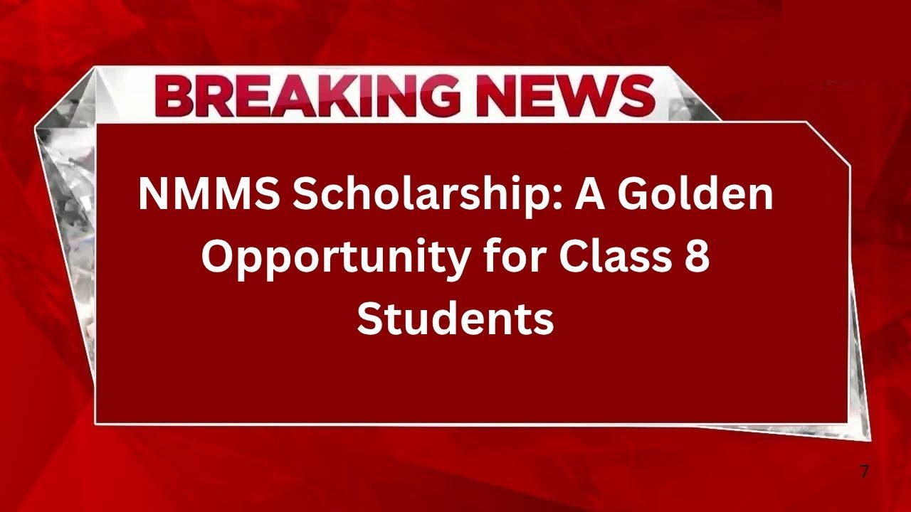 NMMS Scholarship A Golden Opportunity for Class 8 Students