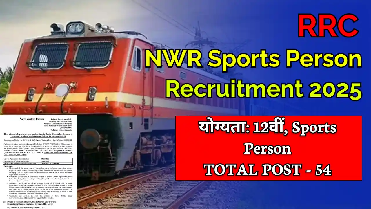 RRC NWR Sports Person Recruitment 2025