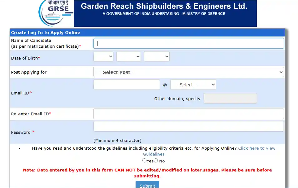 GRSE Journeyman Recruitment 2025