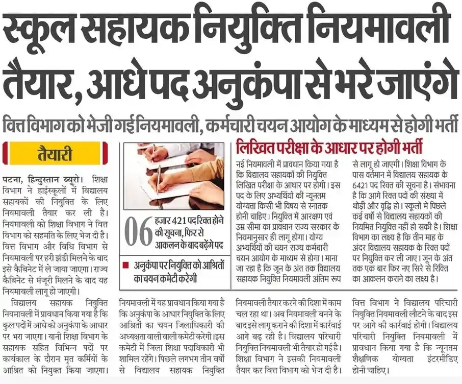 Bihar School Assistant Recruitment 2025