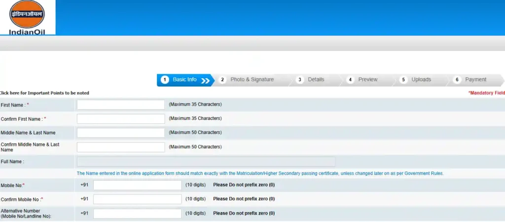 registaion of IOCL JE Recruitment 2025