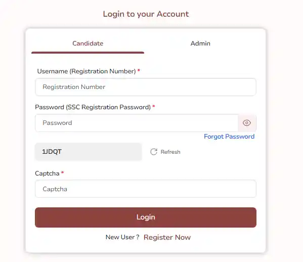 Login Page for SSC Delhi Police Constable Recruitment 2025
