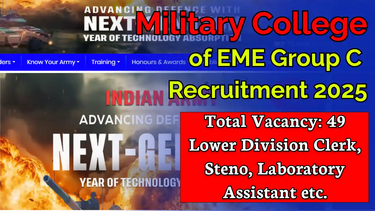Military College of EME Group C Recruitment 2025
