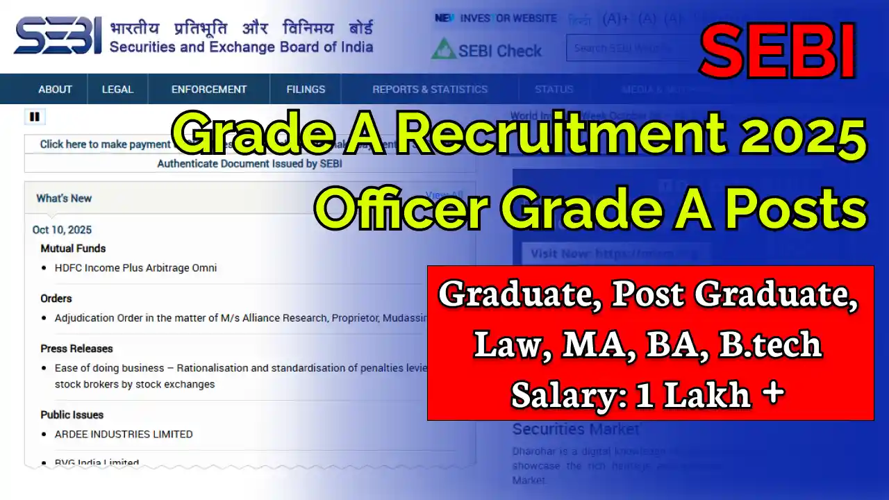 SEBI Grade A Recruitment 2025