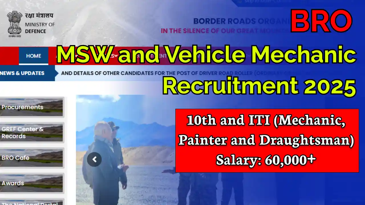 BRO MSW and Vehicle Mechanic Recruitment 2025
