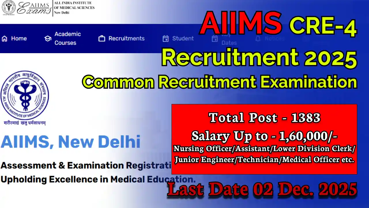 AIIMS CRE-4 Recruitment 2025