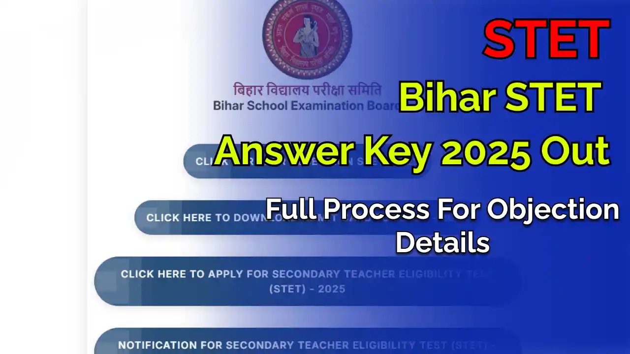 Bihar STET Answer Key 2025