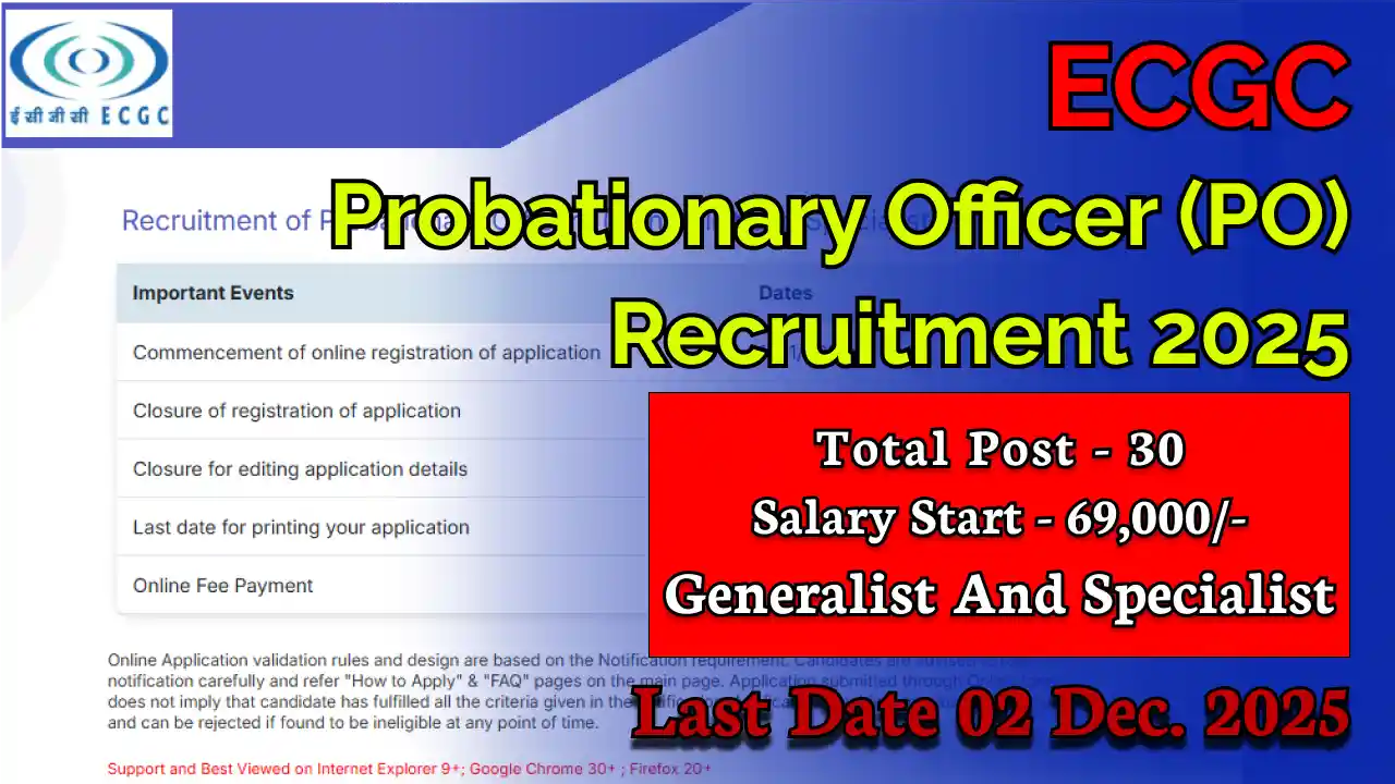 ECGC PO Recruitment 2025