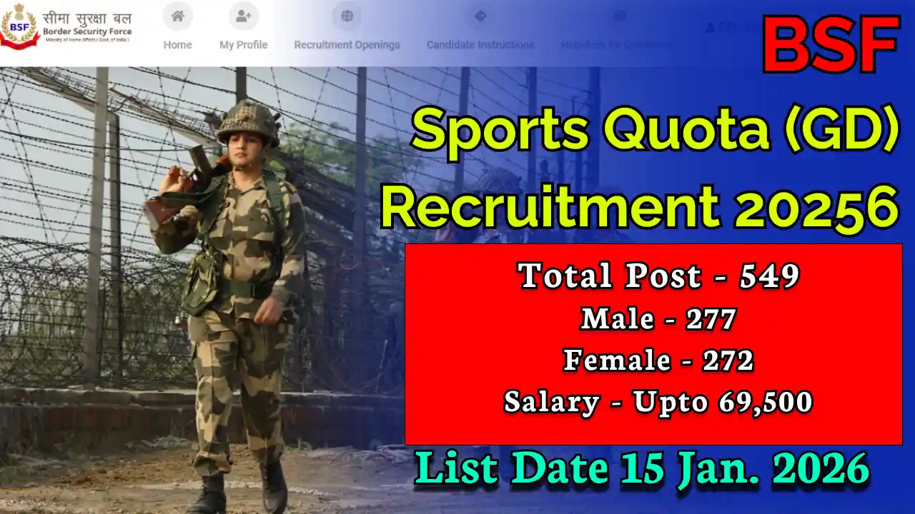 BSF Sports Quota Recruitment 2025