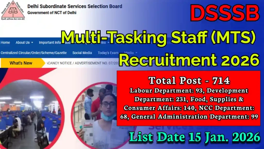 DSSSB MTS Recruitment 2026