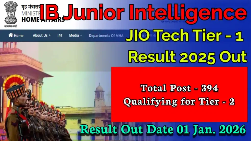 Intelligence Bureau (IB) JIO Tech Result 2025