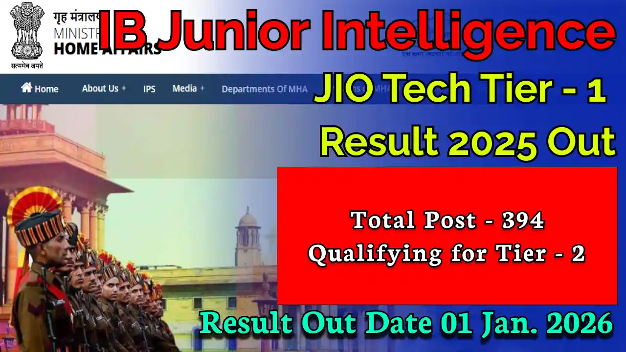 Intelligence Bureau (IB) JIO Tech Result 2025