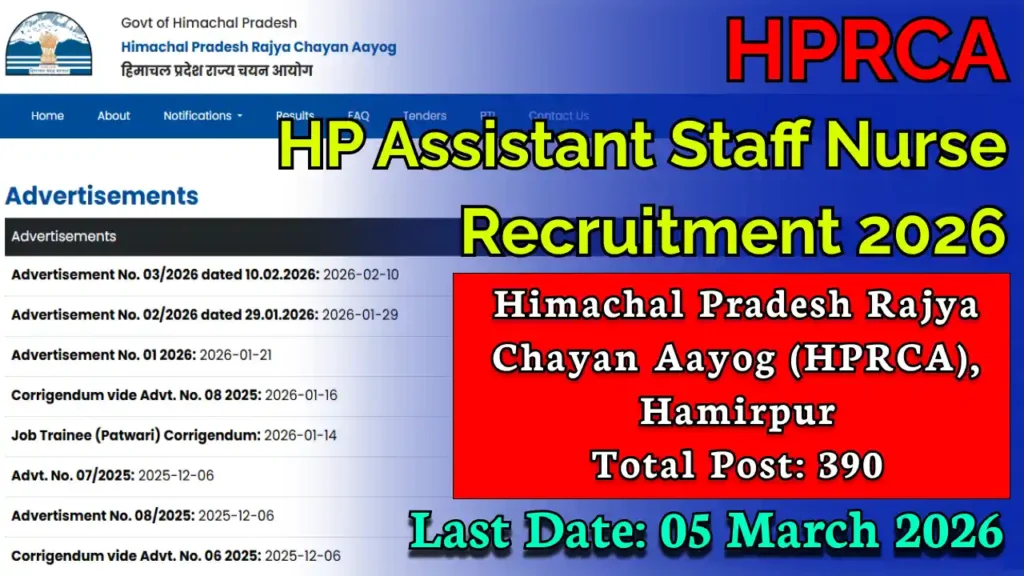 HP Assistant Staff Nurse Recruitment 2026