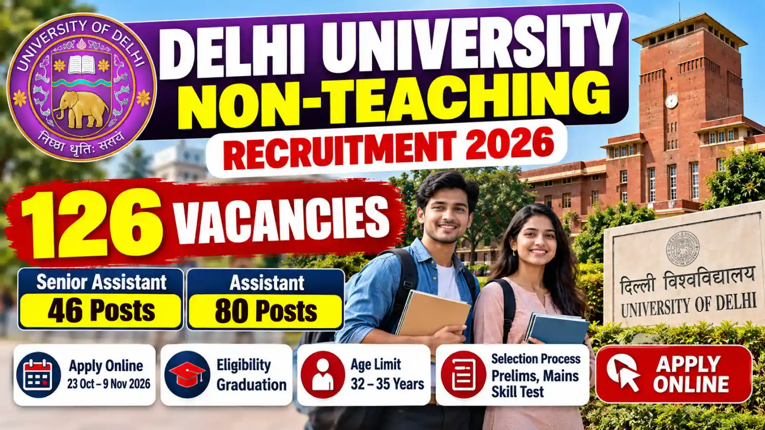 Delhi University Non-Teaching Recruitment 2026